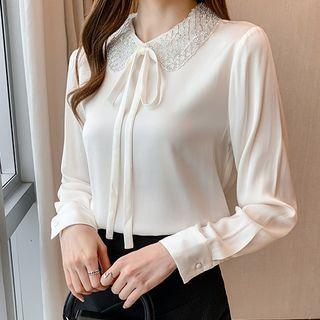 Embellished Collar Chiffon Blouse