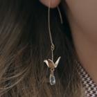 Bead & Origami Crane Drop Earring