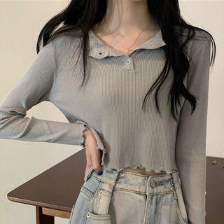 Henley Knit Crop Top