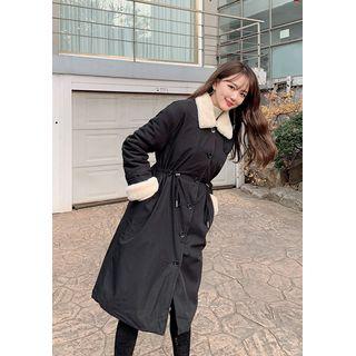 Faux-fur Lined Long Parka Beige - One Size