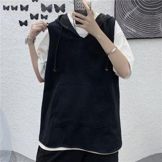 Two Tone Hooded Oversize Top