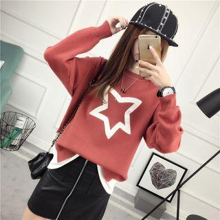 Star Mock Two-piece Knit Top