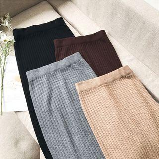Rib Knit Pencil Skirt
