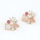 Crown Gemstone Stud Earrings