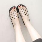 Polka Dots Clear Slide Platform Sandals