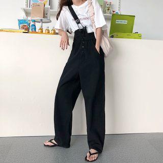 One-shoulder Denim Loose Fit Jumper Pants