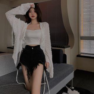Denim Shorts / Camisole Top / Jacket