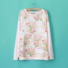 Long-sleeve Floral Panel Top