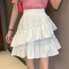 Ruffled Tiered Mini A-line Skirt
