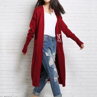 Owl Print Long Cardigan