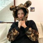 Rabbit Ear Camouflage Fleece Panel Hoodie
