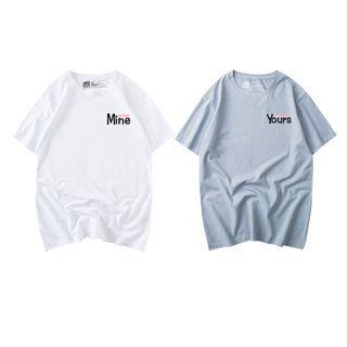 Short-sleeve Couple Lettering T-shirt