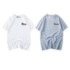 Short-sleeve Couple Lettering T-shirt