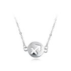 Fashion Simple Sagittarius Round Necklace Silver - One Size