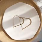 Heart Hoop Earring 1 Pair - Gold - One Size