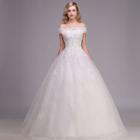 Embellished Off-shoulder Wedding Ball Gown