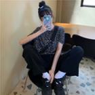 Short-sleeve Leopard Print T-shirt / Pants