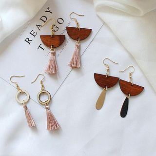 Tasseled Wood Earring