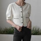 Dual-pocket Stitched Cropped Blouse