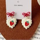 Strawberry Heart Earring 1 Pair - White - One Size