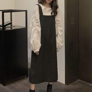 Plain Blouse / Sleeveless Plain Midi Dress