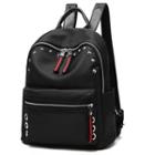 Faux Leather Backpack Pu - Black - One Size