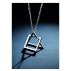 Geometric Pendant Stainless Steel Necklace Silver - One Size
