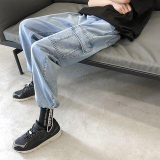 Adjustable Cargo Cropped Jeans
