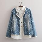 Lace Trim Denim Jacket
