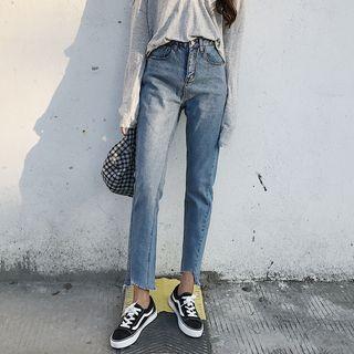 Irregular Cropped Jeans