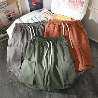 Pocket-side Drawstring-cuff Shorts