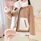 High-neck Faux Fleece Jacket