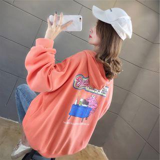 Half-button Cartoon Hooded Sweatshirt