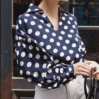 Open-placket Dotted Top