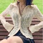 Lace See Through Long Sleeve Shirt