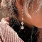 Rhinestone Faux Pearl Dangle Earring 1 Pr - Silver - One Size