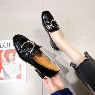 Faux Leather Low-heel Shoes