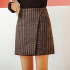 Striped Woolen A-line Skirt