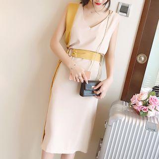 Sleeveless Color Block Chiffon Dress