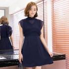 Sleeveless Tie Back A-line Chiffon Dress