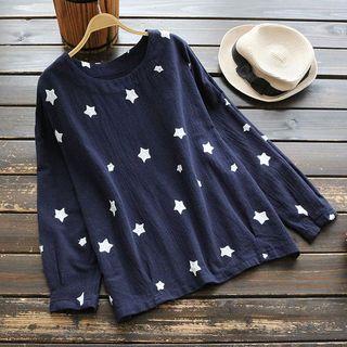 Star Print Long-sleeve Top