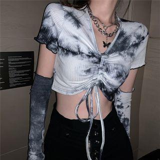 Set: Short-sleeve Tie Dye T-shirt + Arm Sleeves