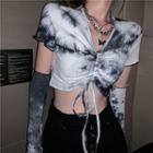 Set: Short-sleeve Tie Dye T-shirt + Arm Sleeves