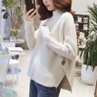 Asymmetrical Ribbed Knit Sweater