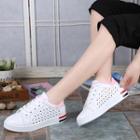 Star Perforated Lace Up Sneakers