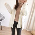 Hooded Zip Cardigan White - One Size