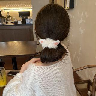 Animal Ear Accent Fluffy Hair Tie