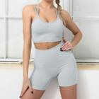 Set: Strappy Sports Camisole + Biker Shorts
