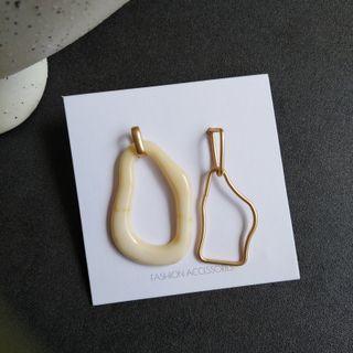 Asymmetrical Geometric Drop Earring 1 Pair - Gold - One Size