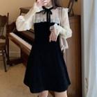 Lantern-sleeve Ruffle Mini A-line Dress